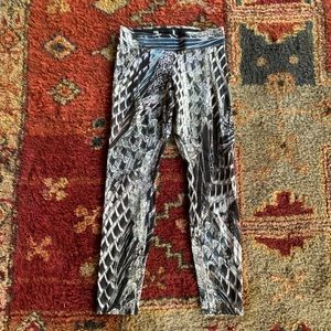 HELMUT LANG Black White Blue Pattern Legging